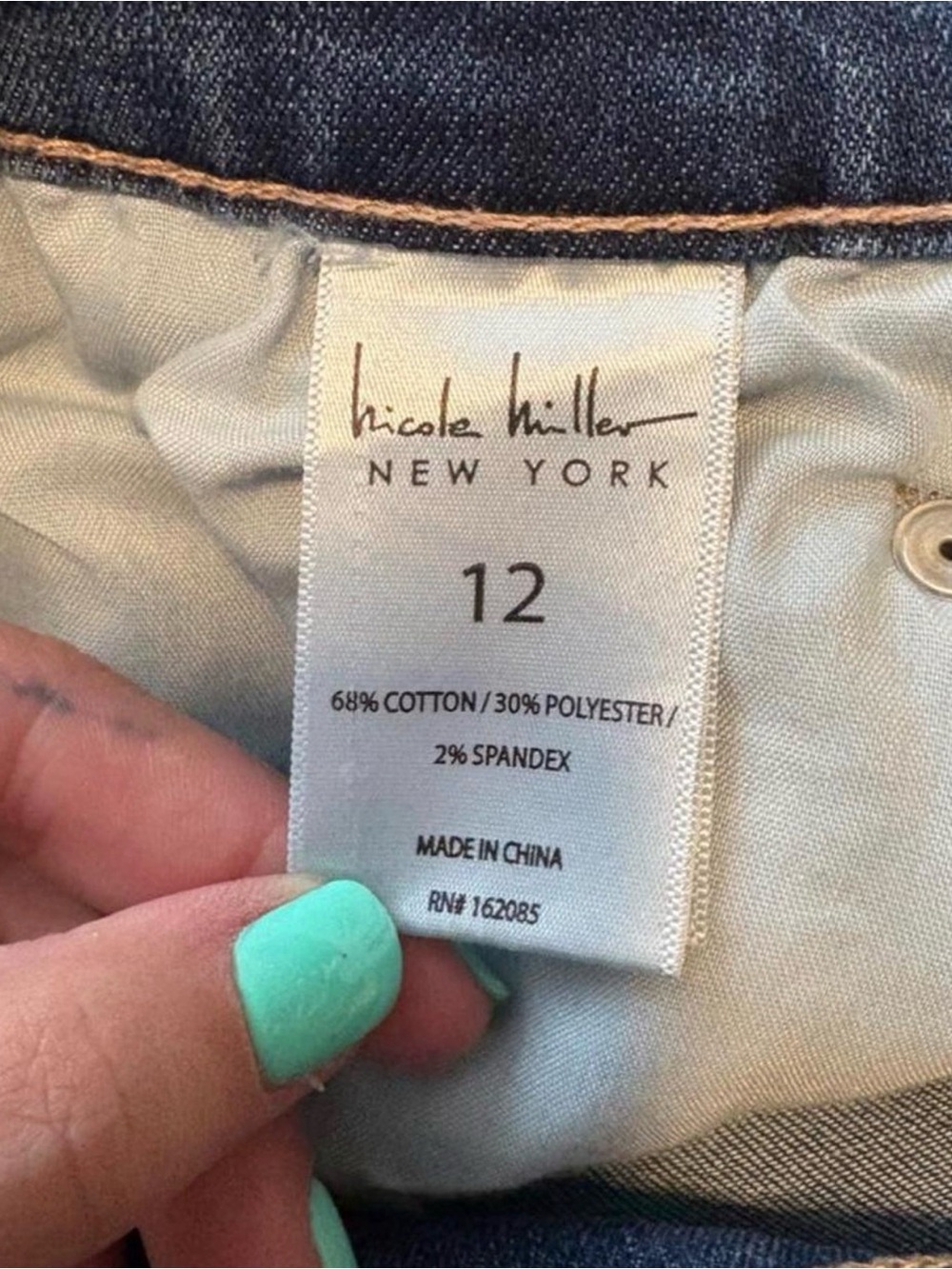 Nicole Miller New York High Rise Straight Ankle Jeans 12 - Picture 3 of 5